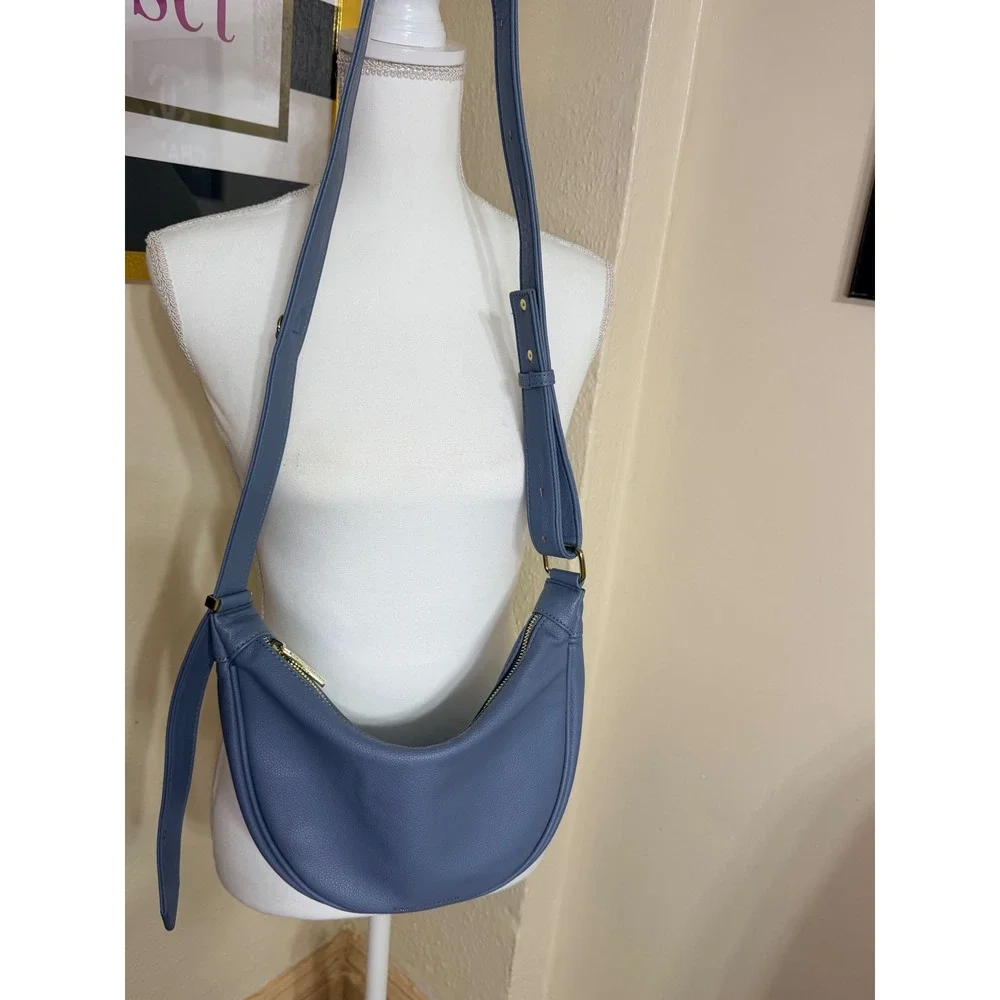 Katie Loxton Zana Crossbody Bag Blue Vegan Leather Shoulder Bag Gold Hardware